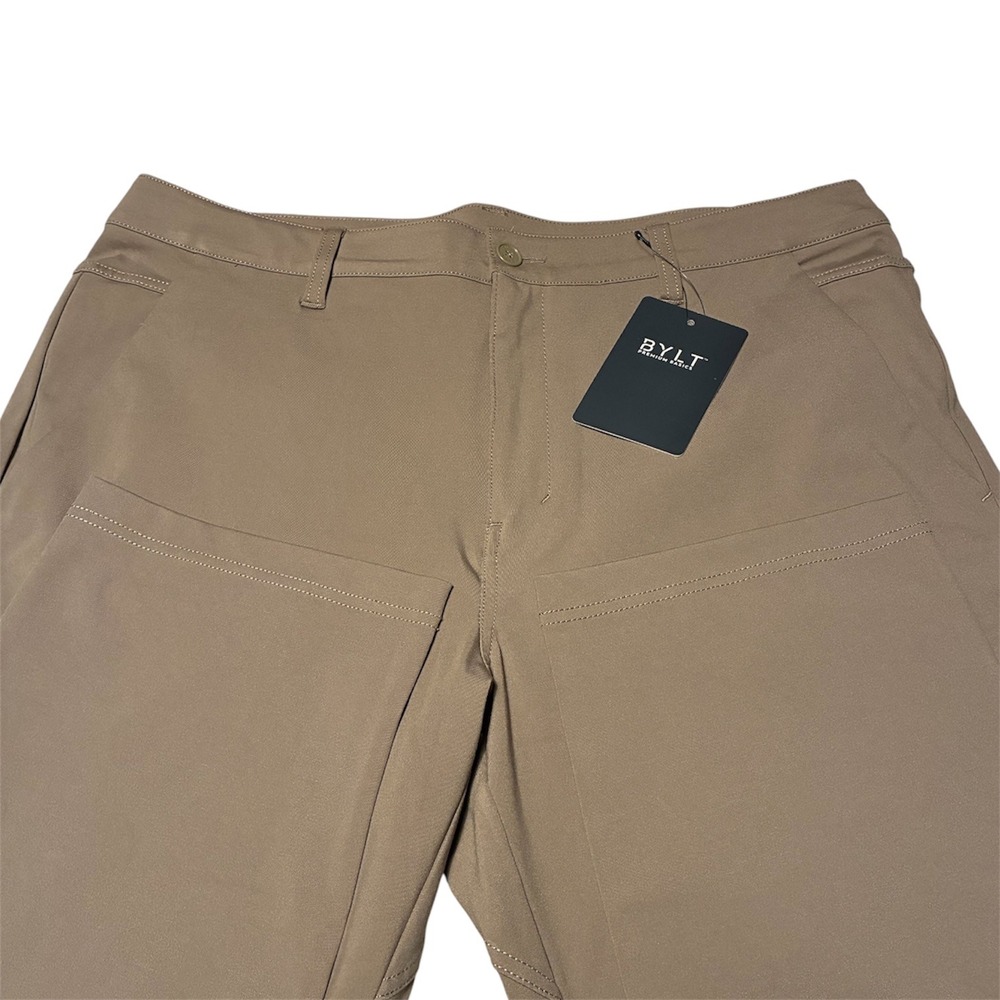 BYLT Mens Taupe Everyday Pant 2.0 Straight Leg Stretch Trousers 38x32
